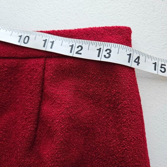 Ann Taylor 2 pc Skirt Suit Size 6 Lined Cranberry Red Wool Blend Career Office - Picture 4 of 12
